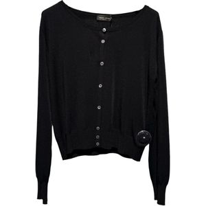 Roberto Collina, Dames, Truien, Zwart, Maat: S Zijde,