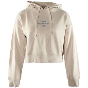 New Balance, Dames, Sweatshirts & Hoodies, Beige, Maat: L Katoen,