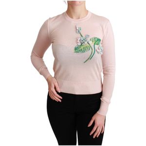 Dolce & Gabbana, Dames, Truien, Roze, Maat: 3XS Kasjmier,