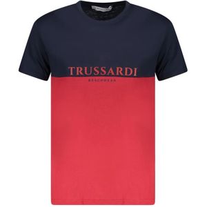 Trussardi - T-shirt - Veelkleurig - Rood Twee-Tone Logo Print