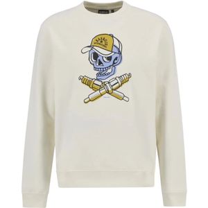 Barbour, Heren, Sweatshirts & Hoodies, Wit, Maat: M Katoen,