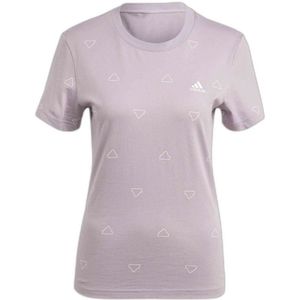 adidas - Essentials Monogram Graphic - T-shirt - Zwart - Slim-fit