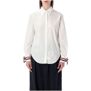 Thom Browne, Dames, Blouses & Shirts, Wit, Maat: 3XS Katoen,