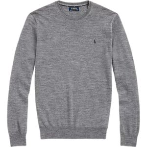 Ralph Lauren - Slim Fit - Gebreide Trui - Lichtgrijs - 100% Merino Wol