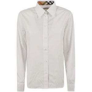 Burberry, Dames, Blouses & Shirts, Wit, Maat: 3XS