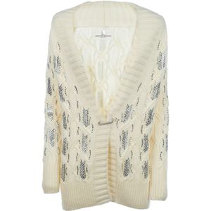 Ermanno Scervino, Dames, Truien, Wit, Maat: L Wol,