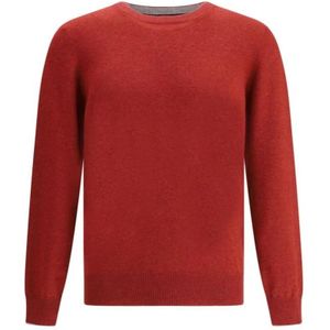 Brunello Cucinelli, Heren, Truien, Rood, Maat: 2XL Kasjmier,