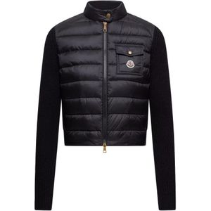 Moncler, Dames, Jassen, Zwart, Maat: XS Wol,