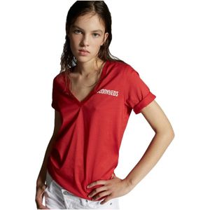 Dsquared2, Dames, Tops, Rood, Maat: L Katoen,