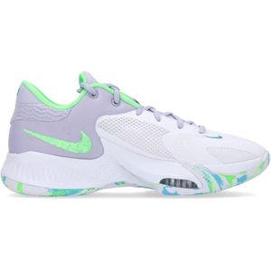 Nike Zoom Freak 4 Basketbalschoen Wit/Paars/Zwart/Groen , Multicolor , Heren , Maat: 40 EU