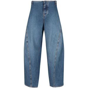 Alaïa - Wijde Pijp Jeans - Blauw - Dames - Katoen