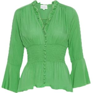 Americandreams, Dames, Blouses & Shirts, Groen, Maat: S Viscose,