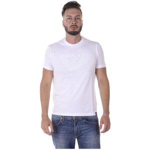 Armani Jeans, Heren, Tops, Wit, Maat: M Katoen,