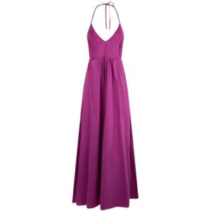 Liu Jo - Lange Jurk - Bordeaux - Stretch Katoen Poplin