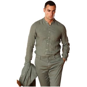 Mason's, Heren, Overhemden, Groen, Maat: S Linnen,