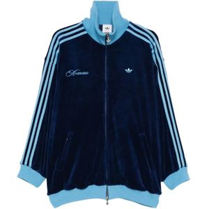Adidas, Dames, Sport, Blauw, Maat: XS Velours,