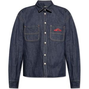 Dsquared2, Heren, Overhemden, Blauw, Maat: S Denim,