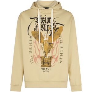 Vision OF Super, Heren, Sweatshirts & Hoodies, Beige, Maat: S Katoen,