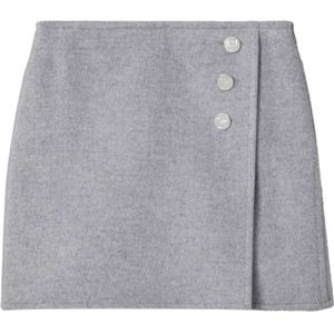 Tory Burch, Dames, Rokken, Grijs, Maat: 3XS Wol,