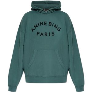 Anine Bing, Dames, Sweatshirts & Hoodies, Groen, Maat: L Katoen,