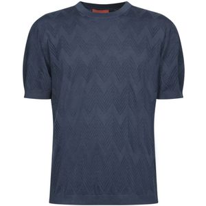 Missoni, Heren, Tops, Blauw, Maat: M Katoen,