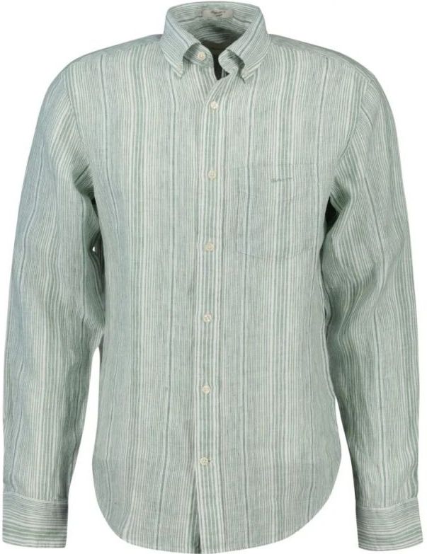 GANT - Regular-Fit Overhemd - Streepdessin - Lichtblauw - 100% Linnen