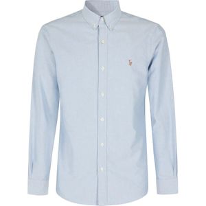 Polo Ralph Lauren, Heren, Overhemden, Blauw, Maat: 2XL Katoen,