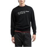 Replay, Heren, Sweatshirts & Hoodies, Zwart, Maat: L Katoen,