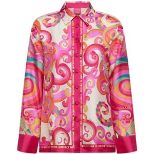 Franco Ferrari, Dames, Blouses & Shirts, Veelkleurig, Maat: L Zijde,
