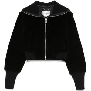 Victoria Beckham, Dames, Sweatshirts & Hoodies, Zwart, Maat: XS Wol,