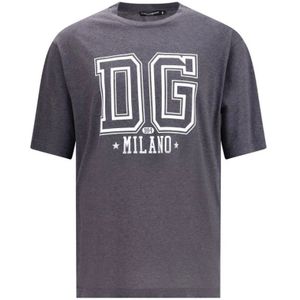 Dolce & Gabbana - Milano Logo Print - Katoenen T-shirt - Grijs