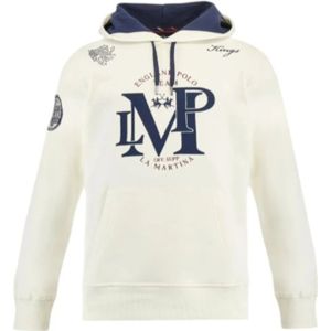 La Martina Sweatshirt 'MBF309'  crème / zwart