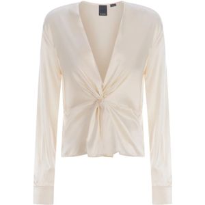 Pinko, Dames, Blouses & Shirts, Beige, Maat: S Zijde,