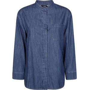 Max Mara, Dames, Blouses & Shirts, Blauw, Maat: 2XS Denim,