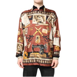 Dolce & Gabbana, Heren, Overhemden, Veelkleurig, Maat: XS Zijde,