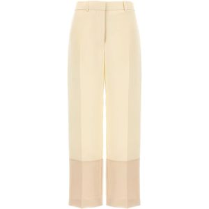Tory Burch, Dames, Broeken, Beige, Maat: 2XS