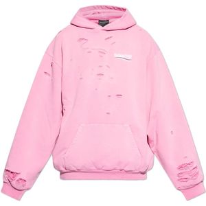 Balenciaga, Heren, Sweatshirts & Hoodies, Roze, Maat: S Katoen,
