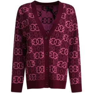 Pinko - Liefdesvogels - Gebreide Trui - Rood - Viscose Blend