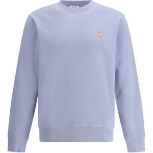 Maison Kitsuné, Heren, Sweatshirts & Hoodies, Paars, Maat: M Katoen,