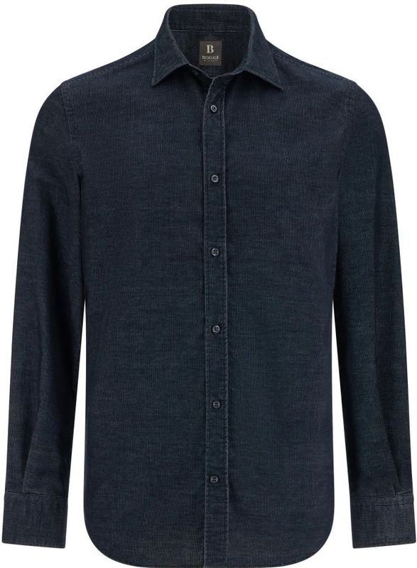 Boggi Milano, Heren, Overhemden, Blauw, Maat: S Velours,