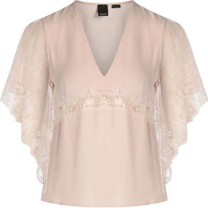 Pinko, Dames, Blouses & Shirts, Roze, Maat: XS Polyamide,