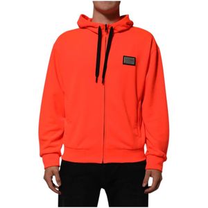 Dolce & Gabbana, Heren, Sweatshirts & Hoodies, Rood, Maat: XS Poliester,