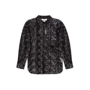 Ganni Transparante shirt , Black , Dames , Maat: L