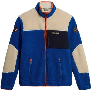 Napapijri, Heren, Sport, Blauw, Maat: S Fleece,