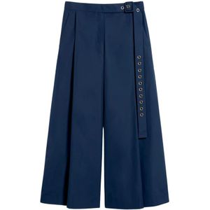 Max Mara, Dames, Broeken, Blauw, Maat: XS Katoen,