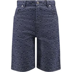 Fendi, Heren, Korte broeken, Blauw, Maat: W30 Katoen,