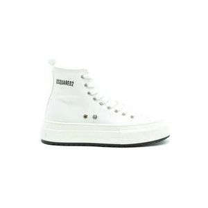 Dsquared2 Trendy Dames Stoffen Sneakers , White , Dames , Maat: 38 EU