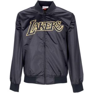 Mitchell & Ness, Heren, Jassen, Zwart, Maat: XL Satijn,