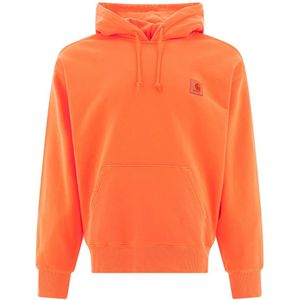 Carhartt Wip, Heren, Sweatshirts & Hoodies, Oranje, Maat: XS Katoen,