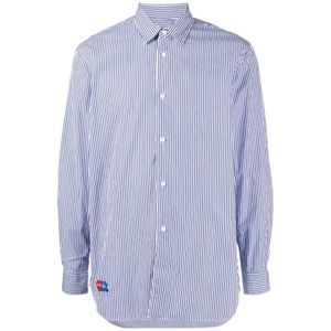 Comme des Garçons Play, Heren, Overhemden, Blauw, Maat: M Katoen,
